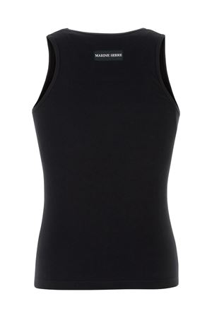 Canotta Moon Logo a coste nero MARINE SERRE | MTT081ACJER0011BK99